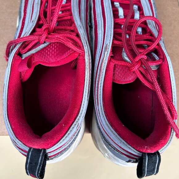 Nike Air Max 97 Sneaker Shoes Men's 9.5 Dark Grey Gym Red 921826 007 - Picture 11 of 15